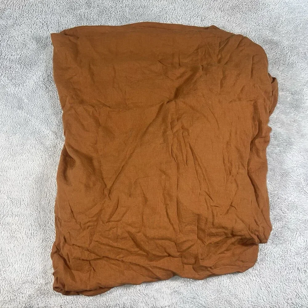 Parachute Terra Burnt Orange Queen Fitted Sheet Two Standard Pillowcovers Shams